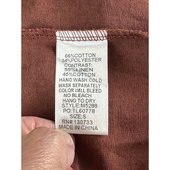 UMGEE Cotton Blend/Linen Blend Trim Tiered Tunic Baby Doll Shirt Small Oversized - Picture 13 of 13